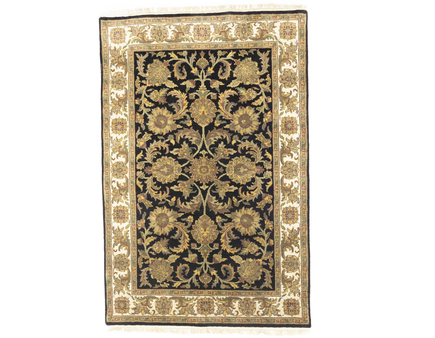 4X6 Ft Handmade Agra Jaipur Oriental Rug Floral