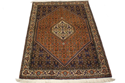 4X5 Ft Hand-Knotted Vintage Floral Rug Plush