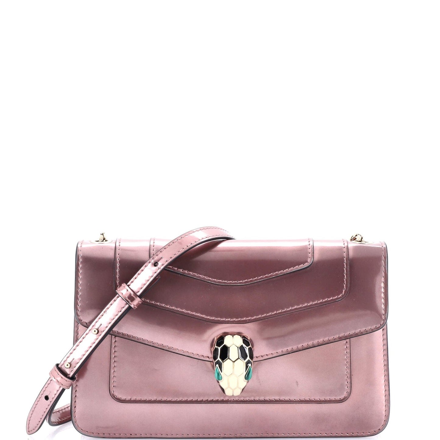 Bvlgari Serpenti Forever Shoulder Bag Metallic Leather Small