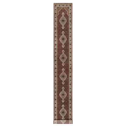 2'7"X20'4" Scarlet Red Tebraz Mahi Pure Wool Hand Knotted Xl Runner Rug