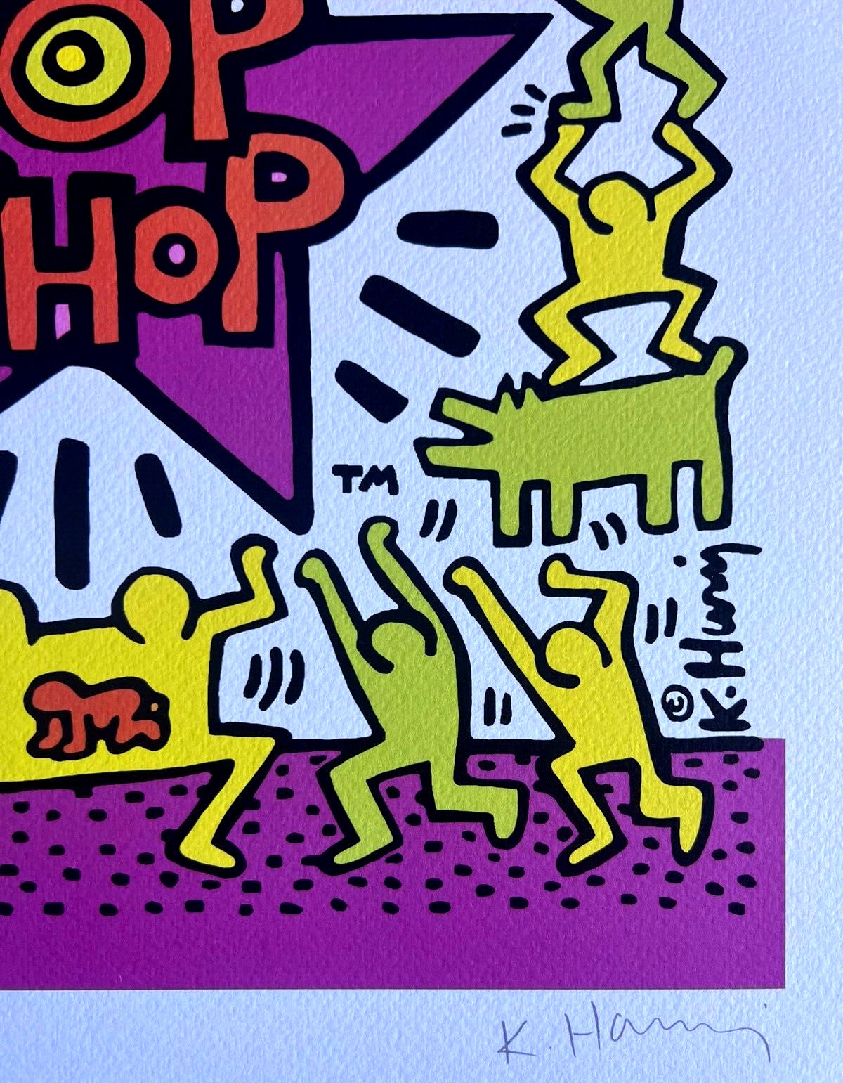 Keith Haring Lithograph From A Painting (Coa Signed In Pen) Numbered In Pencil