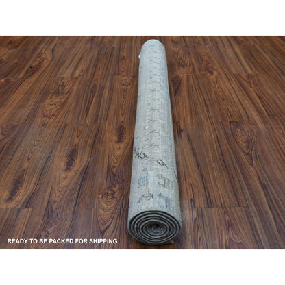 4'X6' Hand-Knotted Taupe Kashkuli Gabbeh Small Animal Figurines Wool Rug