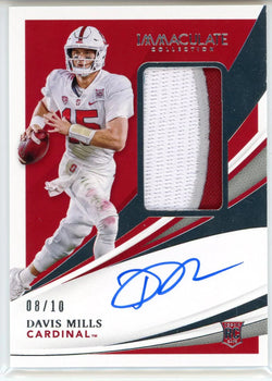 Davis Mills Autographed 2021 Panini Immaculate Collection Collegiate Rookie Patc