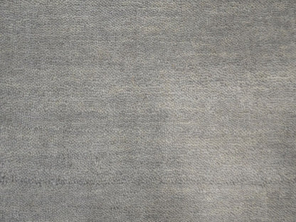 Gray Solid Hand-Loomed 6X6 Gabbeh Wool Round Rug