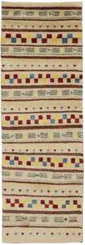 Handmade Stripes Tribal Indo-Gabbeh Runner Rug