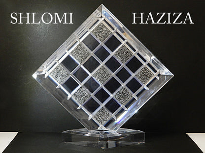 Shlomi Haziza Signed Sculpture Art Acrylic 21"