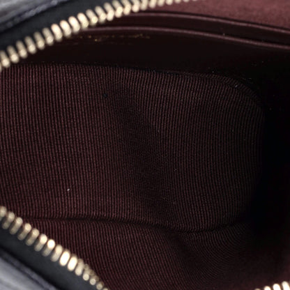 Chanel Cc Dome Zip Clutch With Chain Quilted Caviar Mini