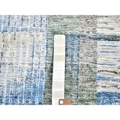2'8"X6'1" The Intertwined Passage Handmade Silk & Text Wool Runner Rug