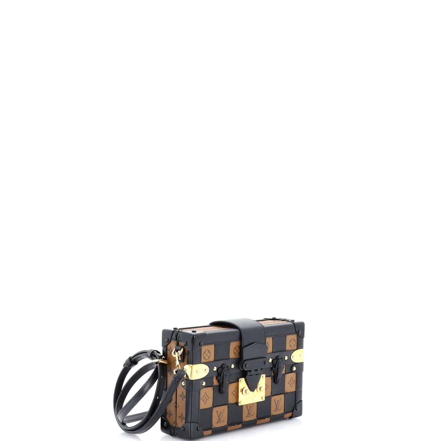 Louis Vuitton Petite Malle Handbag Damier Tressage Monogram Canvas And Leather