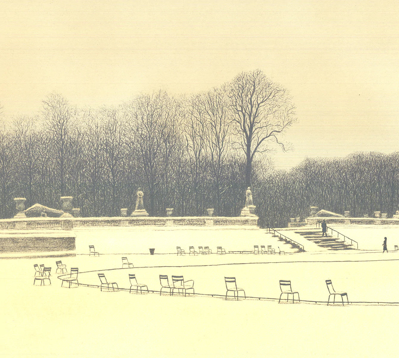 Harold Altman Park Scene " Lithograph Contemporary