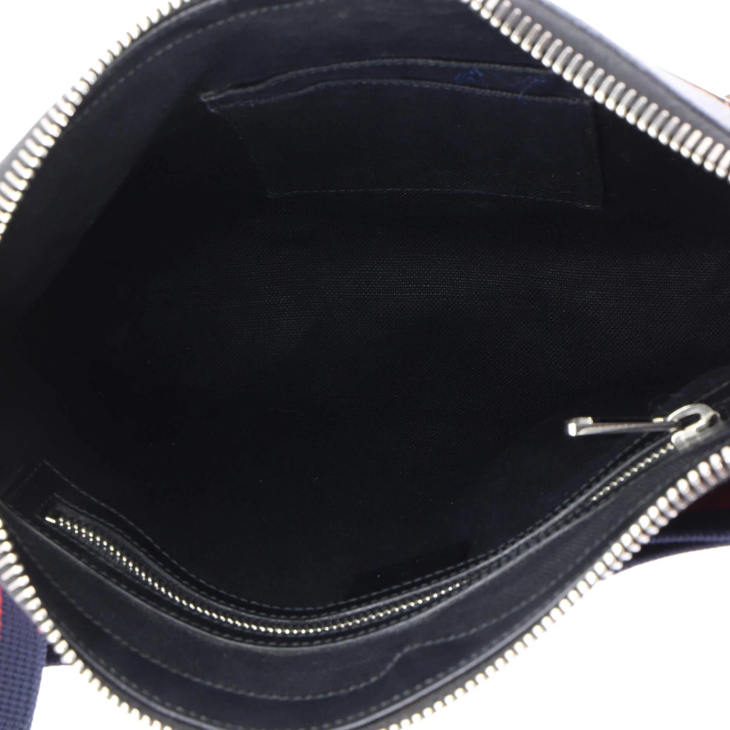 Gucci Web Strap Front Zip Messenger Bag Gg Coated Canvas Medium