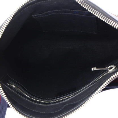 Gucci Web Strap Front Zip Messenger Bag Gg Coated Canvas Medium