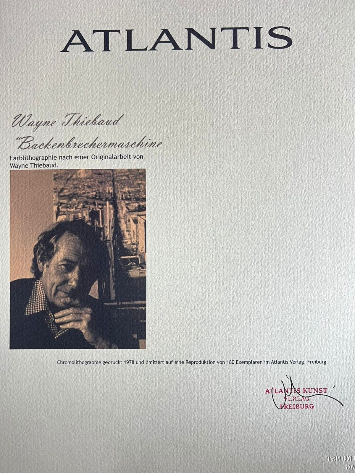 Wayne Thiebaud Lithograph
