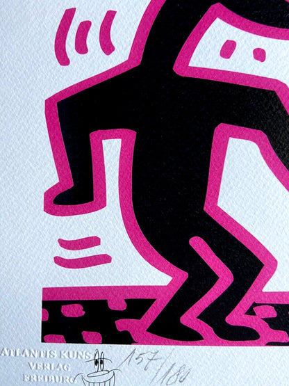 Keith Haring Lithograph Coa Signed In Pen Numbered In Pencil Certified