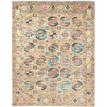 8'X10' Firewood Brown Soft Wool Afghan Ersari Design Hand Knotted Rug