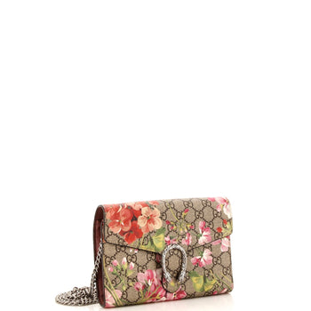Gucci Dionysus Chain Wallet Blooms Print Gg Coated Canvas Small
