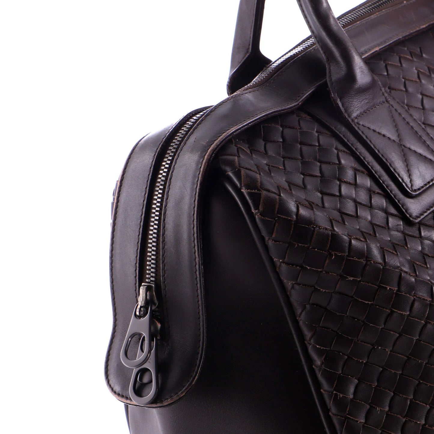 Bottega Veneta Convertible Zip Duffle Bag Intrecciato Leather Large