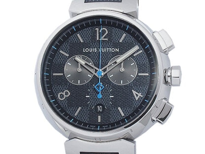 Louis Vuitton Tambour Chronograph Damier Graphite Qa094 Watch Men
