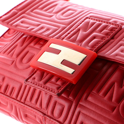Fendi Baguette Bag Logo Embossed Leather Small
