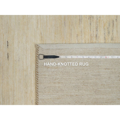 4'9"X6'4" White Modern Plain Design Pure Wool Hand Knotted Oriental Rug