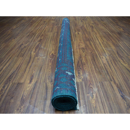 6'6"X9'4" Elephant Feet Design Hand Made Wool Colorful Afghan Tribal Rug