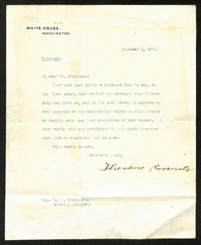Theodore Roosevelt Signed Typed Letter (Tls) Former President Jsa Full Loa 00703