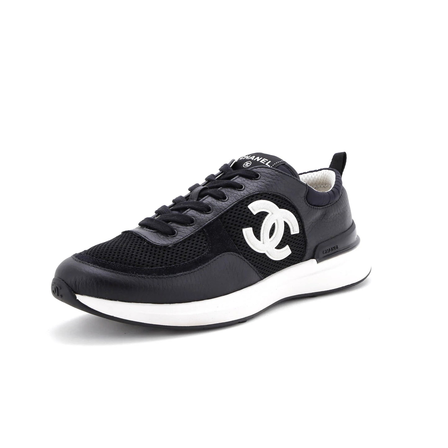 Chanel Women'S Cc Low-Top Sneakers Leather And Mesh