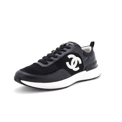 Chanel Women'S Cc Low-Top Sneakers Leather And Mesh
