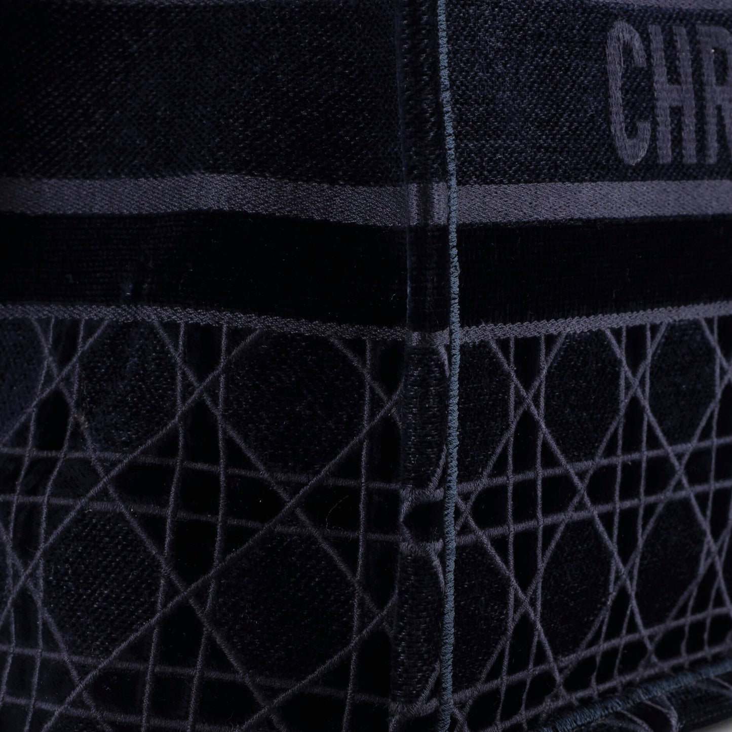 Christian Dior Book Tote Cannage Embroidered Velvet Medium