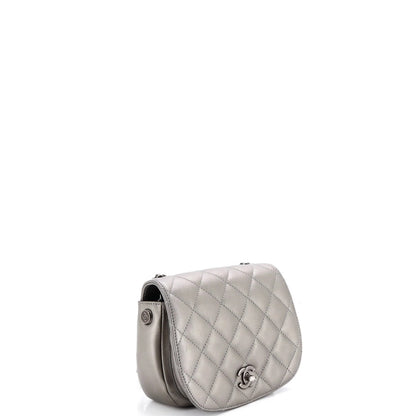 Chanel Cc Saddle Messenger Quilted Calfskin Mini