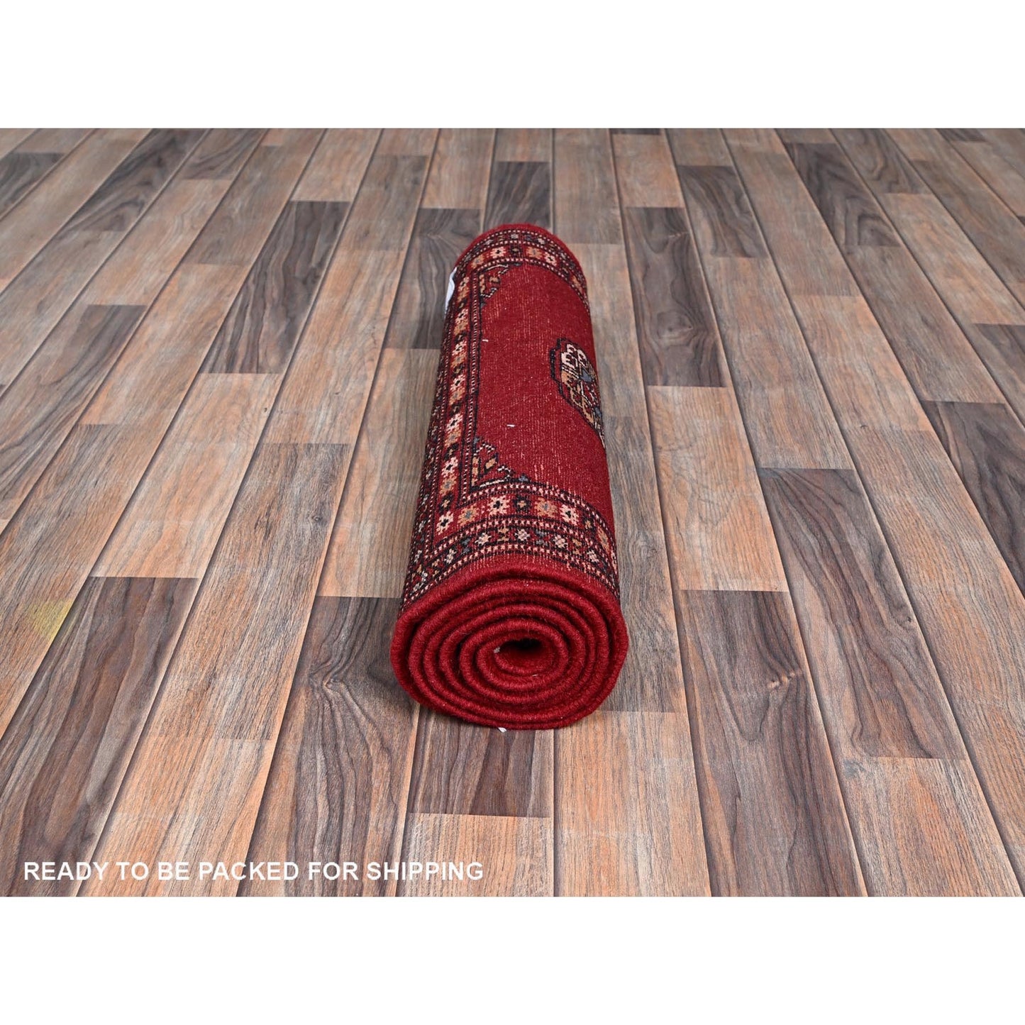 2'1"X6' Red Princess Bokara Soft Wool Hand Knotted Narrow Runner Rug