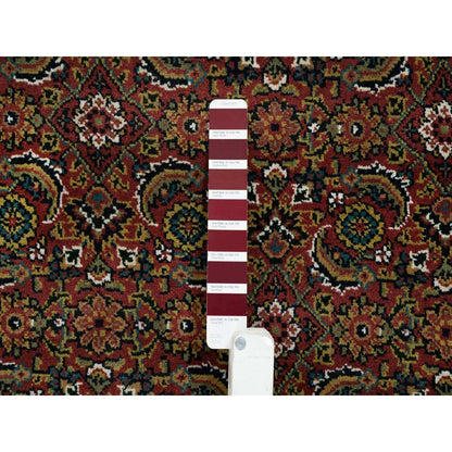 6'1"X9' Red Herrita Design Wool/Silk 175 Kpsi Hand Knotted Rug