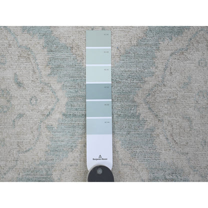 8'X10'4" Laurel Green Hand Knotted Fine Aryana Peshawar Wool Oriental Rug