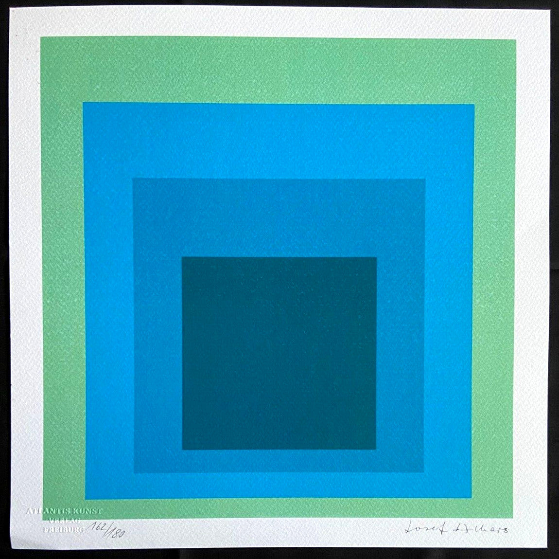 Josef Albers Lithograph Numbered Hand Signed Op Coa Stamped