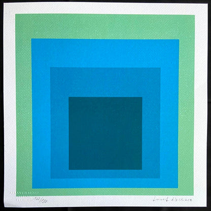 Josef Albers Lithograph Numbered Hand Signed Op Coa Stamped