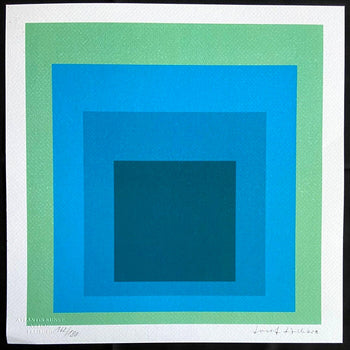 Josef Albers Lithograph Numbered Hand Signed Op Coa Stamped