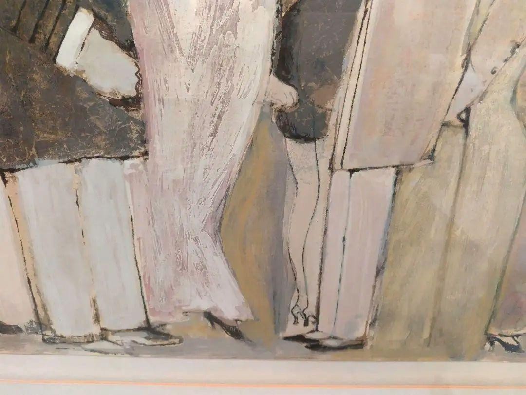 David Schneuer "Admiral" Original Gouache Painting Paris Scene Framed 84X84Cm