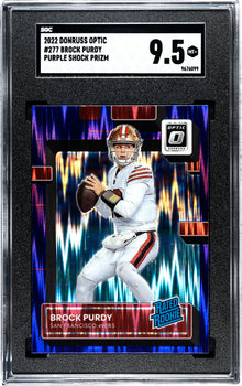 Brock Purdy 2022 Panini Donruss Optic Purple Shock Prizm #277 Sgc 9.5