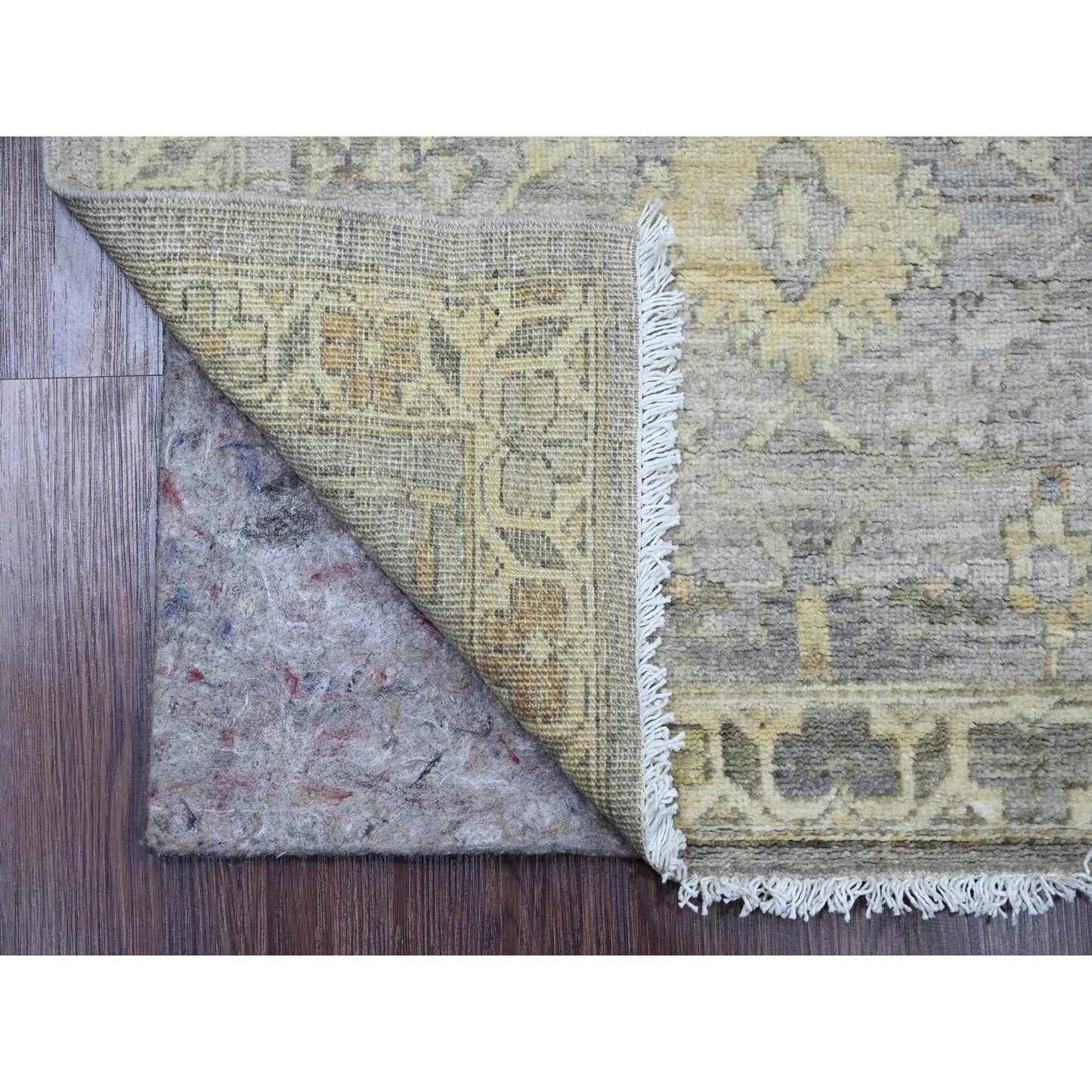 2'7"X11'8" Gray Peshawar Zigler Mahal Design Wool Hand Knotted Runner Rug