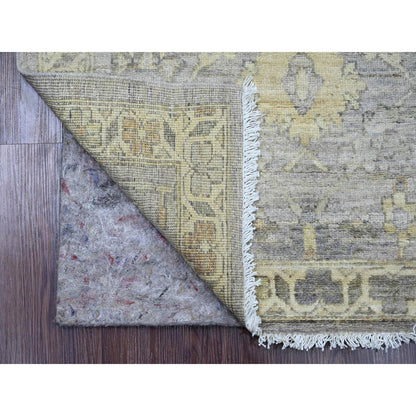 2'7"X11'8" Gray Peshawar Zigler Mahal Design Wool Hand Knotted Runner Rug