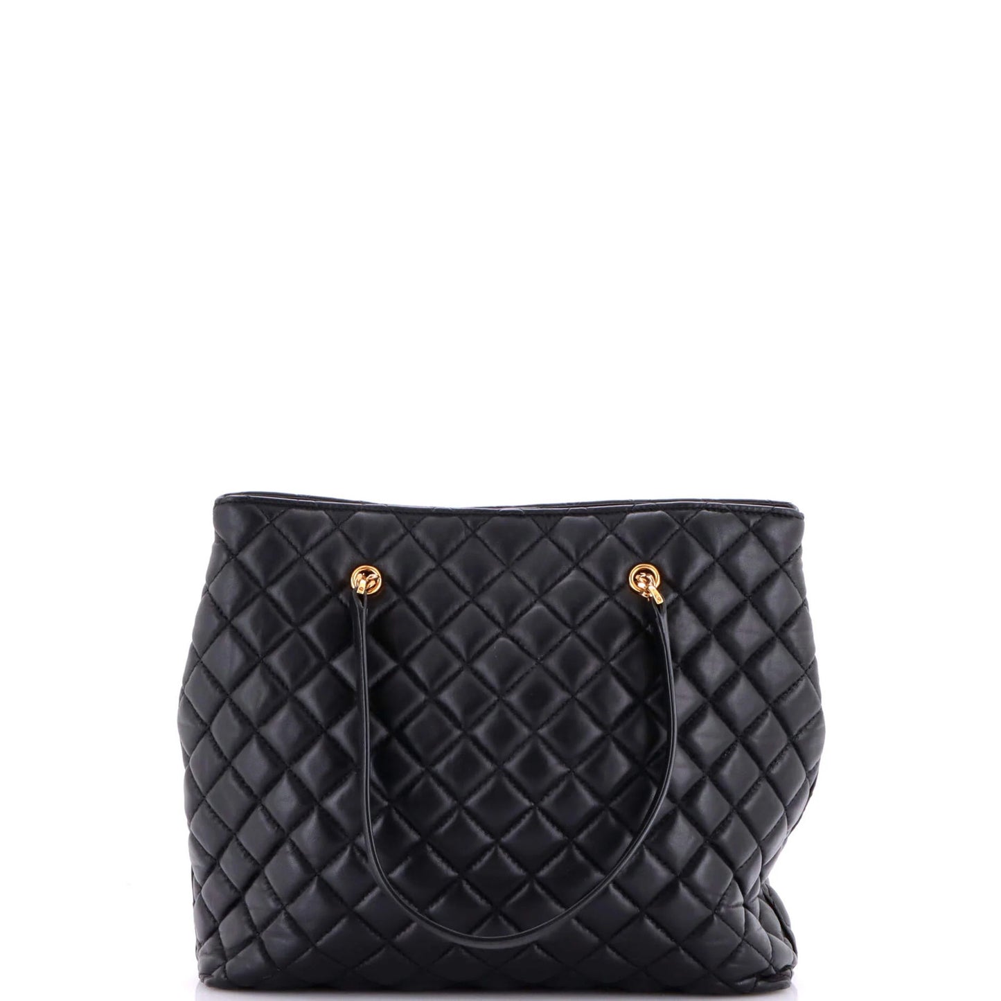 Versace Medusa Icon Chain Zip Tote Quilted Leather Tall