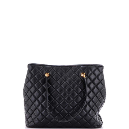Versace Medusa Icon Chain Zip Tote Quilted Leather Tall