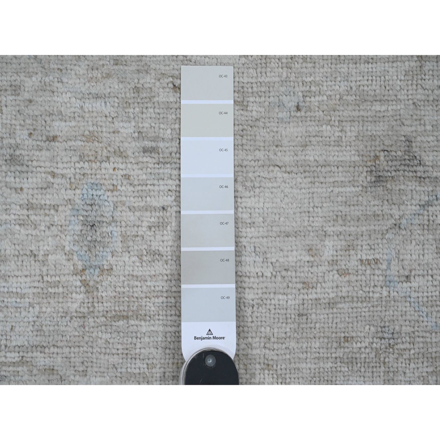 5'X6'10" Gray Afghan Angora Oushak All Over Pattern Hand Knotted Wool Rug