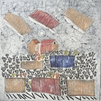 French Louttre B (Marc-Antoine Bissiere) Signed Lithograph 51/ 60 Large Embossed