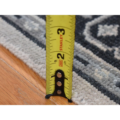 6'X9' Cream Color Small Intricate Repetitive Design Wool Hand Knotted Rug