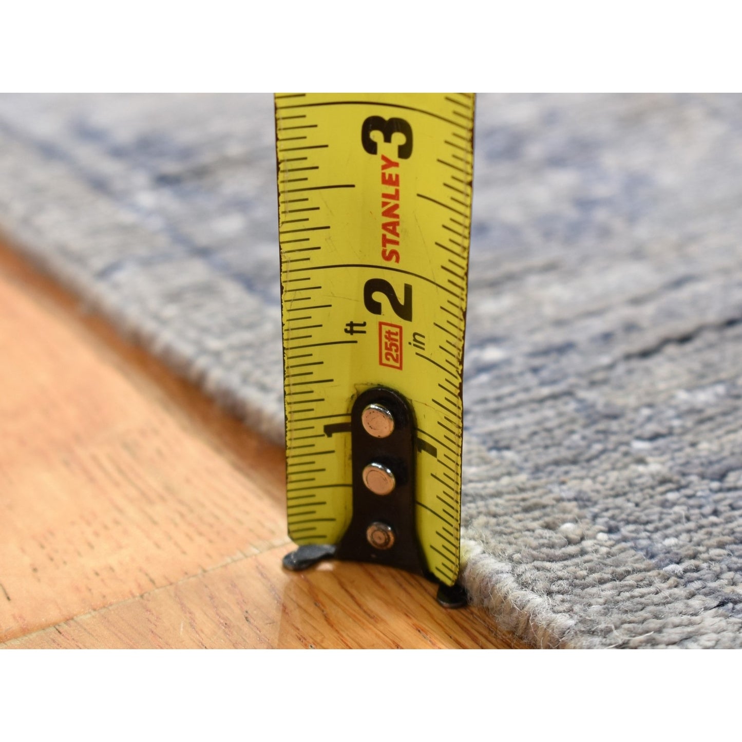 2'6"X5'10" Gray Broken Zoroastrian Design Silk Hand Knotted Runner Rug