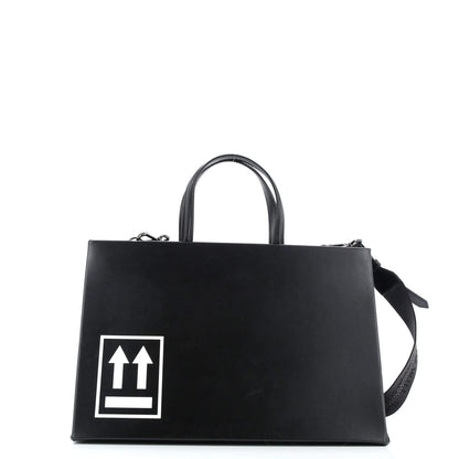 Off White Box Tote Printed Patent Medium