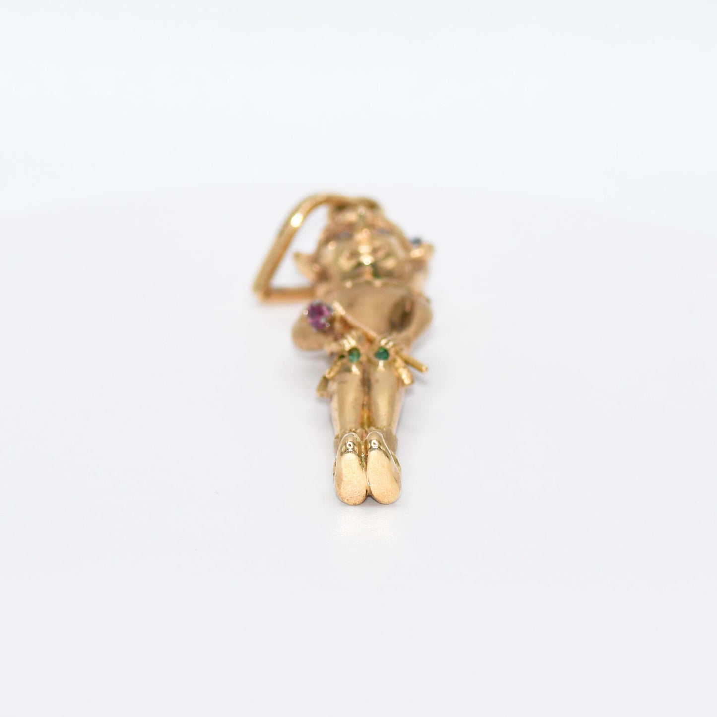 14K Yellow Gold Multi Stone Elf Pendant, 30.7Gr