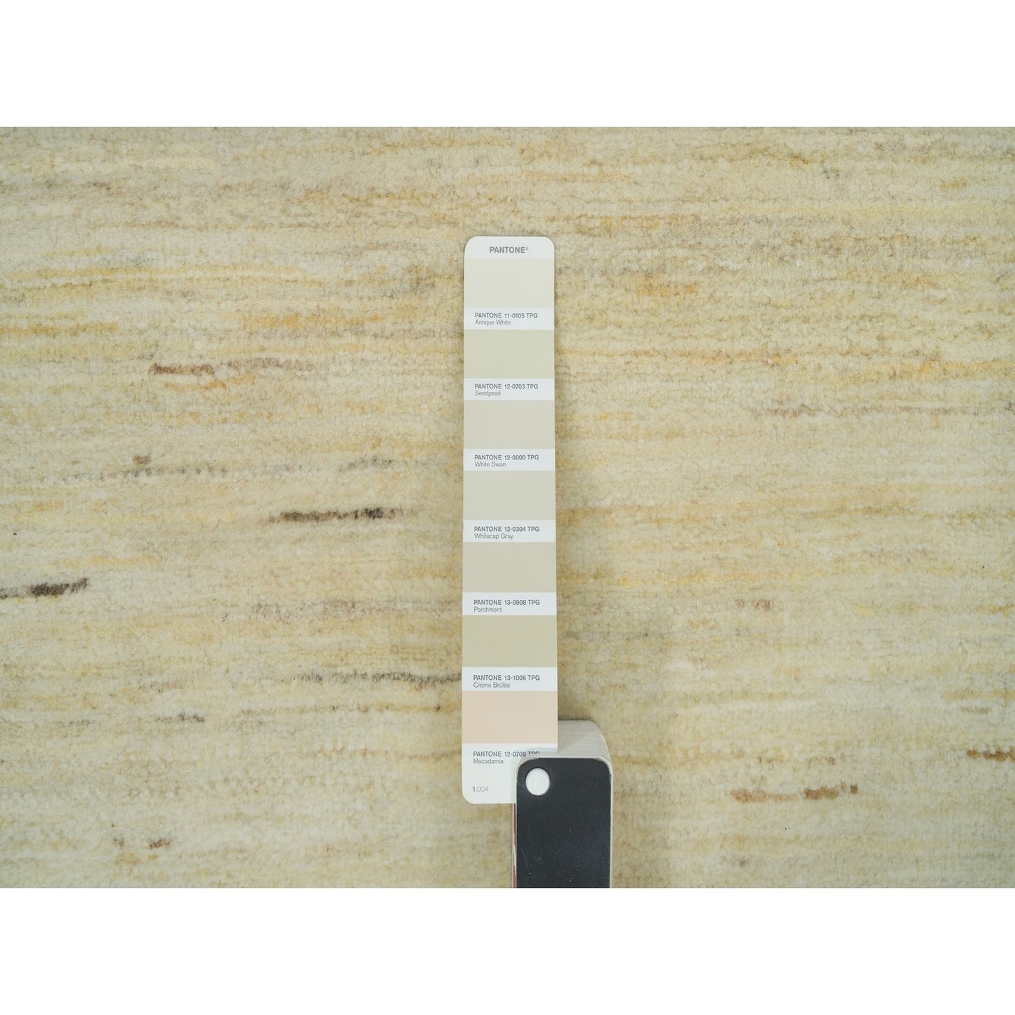 Rug 6'x9' White Wool Hand Knotted Lori Buft Thick and Plush Plain Design