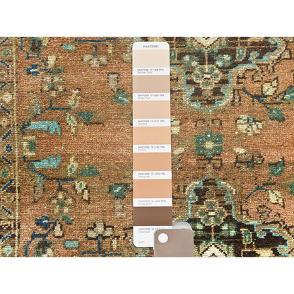3'3"X9'8" Brown Old Farsian Amadan Hand Knotted Wool Worn Down Runner Rug